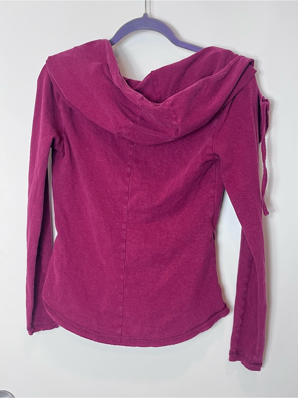 Prana Organic Cotton Hemp Plum Zip-Up Hoodie Hooded Lightweight Jacket XS Purple - Picture 6 of 6
